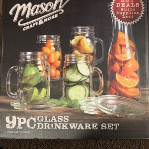 9 PC Glass Drinkware Set